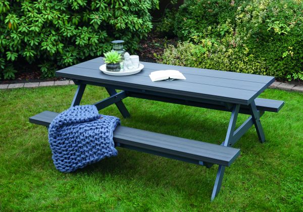 Hamilton Picknicktisch, cWPC Dark Grey 180 x 139 x 72,5 cm VE = 000 – Bild 2