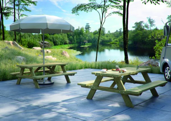 Picknicktisch Weser KDI, 180 x 165 cm Tischhöhe: 70 cm | Kiefer VE = 006 – Bild 2
