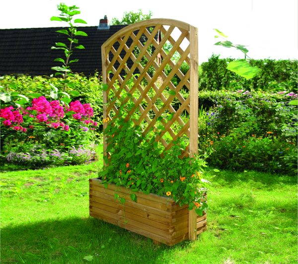 Römö, 41 x 101,5 x 160 cm, KDI Mini-Rankpflanzkübel, mit Bogengitter VE = 006