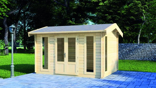 Aktionsgartenhaus Engvik 400x300 cm nordische Fichte naturbelassen ohne Fußboden, ohne Dachpappe