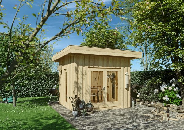 JODA Gartenhaus Greenbox 1 Holzständerbauweise 300x300 cm Lärche Boden-Deckelschalung