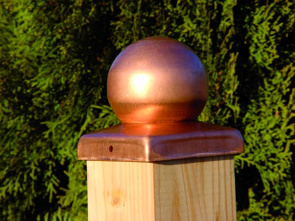 Pfostenkappe Kugelkopf 91 x 91 mm Kupfer – Bild 3