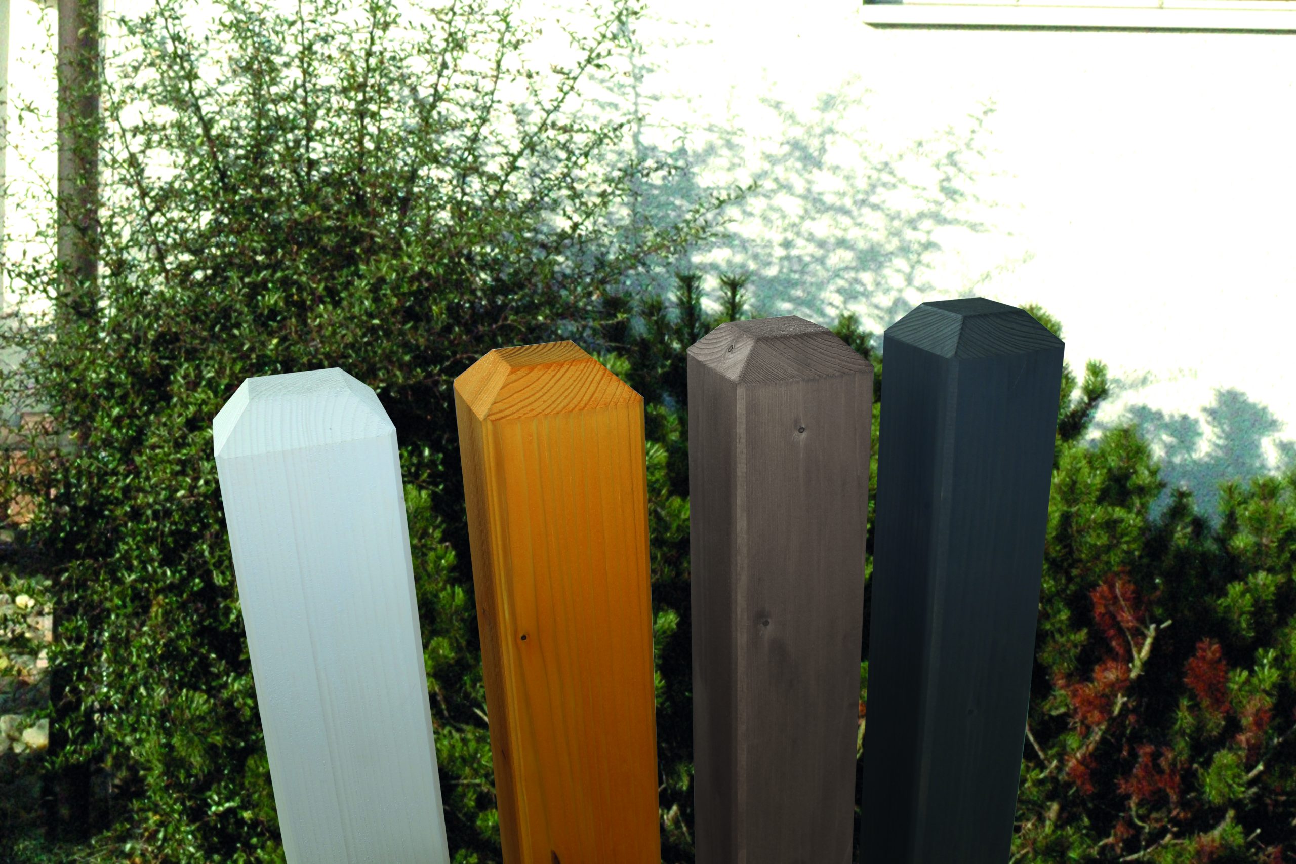 90x90 mm Leimholzpf. Fichte Granit 2,10 m, Pyramidenstumpf VE = 050 – Bild 2