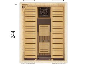Sauna 1825 T W2 ohne Sauna-Ofen 175 x 244 x 199 SP25401-2441751990-62-0101-12