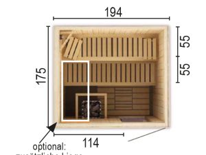 Sauna 2018 WO ohne Sauna -Ofen 194 x 175 x 199 SP25401-1771941990-60-0101-02