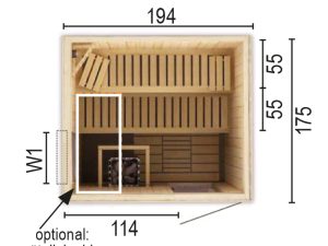 Sauna 2018 W1 ohne Sauna-Ofen 194 x 175 x 199 SP25401-1771941990-61-0101-02