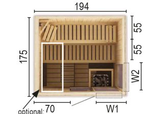Sauna 2018 W2 ohne Sauna-Ofen 194 x 175 x 199 SP25401-1771941990-62-0101-02