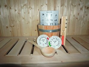 Zubehör-Set 5-tlg, Eimer,Pfanne, Hygrometer,Thermometer, Sanduhr