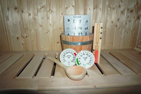 Zubehör-Set 5-tlg, Eimer,Pfanne, Hygrometer,Thermometer, Sanduhr
