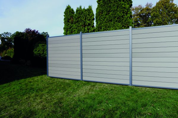 Kingston cWPC Systemzaun Steingrau One (12 St./147 mm), inkl. Alu-Leisten VE = 000, 178 x 183 cm (B x H) – Bild 2