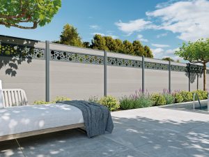 Kingston Systemzaun Dekor-Element Marble 1780 mm, HPL Anthrazit, 294 x 20 mm VE = 000