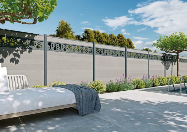 Kingston Systemzaun Dekor-Element Marble 1780 mm, HPL Anthrazit, 294 x 20 mm VE = 000