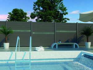 Kingston Systemzaun Fenster-Element 1780 mm, Alu Anthrazit, 147 x 20 mm VE = 000