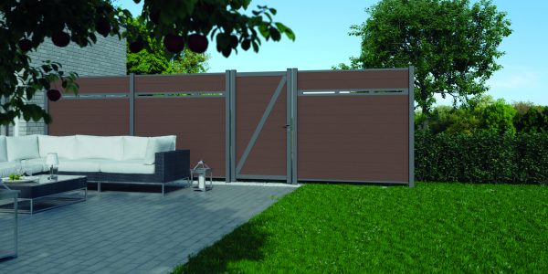 Kingston cWPC Systemzaun Einzelprofil 1780 mm, cWPC, Dunkelbraun, 147x20 mm – Bild 2