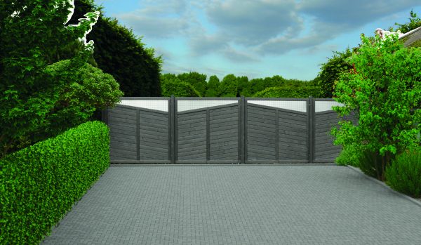 Lancy Sichtschutz, Fichte granit 180 x 180 cm, mit Alu-Lochblech VE = 012 – Bild 2
