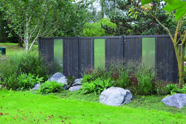 Liestal Sichtschutz, Fichte Granit 180 x 180 cm, mit Alu-Lochblech VE = 012 – Bild 3