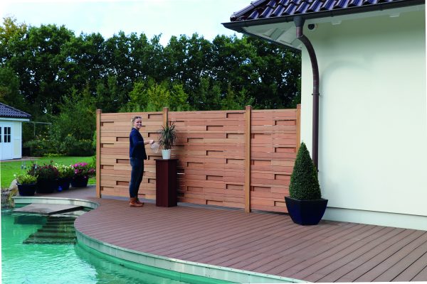 Madura Sichtschutzzaun Keruing 180x180 cm, natur VE = 026, FSC-zertifiziert (FSC 100%) – Bild 3