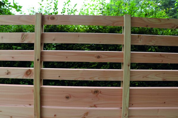 Systemzaun Siero Lärche natur 180x180 cm, Rhombusfeld und Befestigung VE = 000 – Bild 5