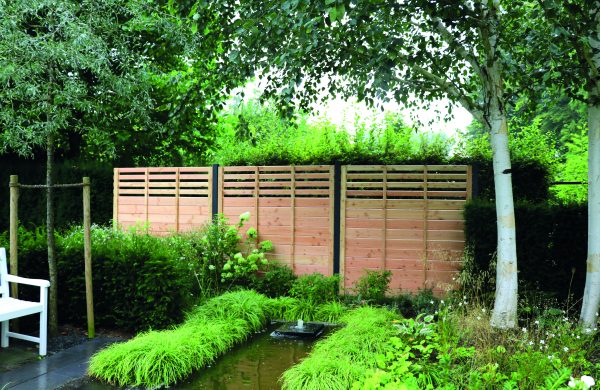 Systemzaun Siero Lärche natur 180x180 cm, Rhombusfeld und Befestigung VE = 000 – Bild 2