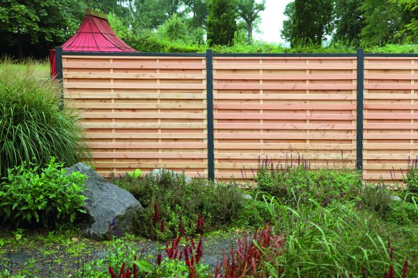 Systemzaun Toledo Lärche natur 180x180 cm, Rhombusfeld und Befestigung VE = 000 – Bild 3