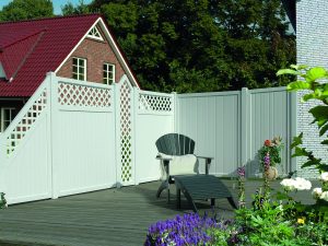 JODA Easy Dichtelement weiß 90x180 cm mit Rankgitter Pflegeleicht aus langlebigem Fenster-PVC
