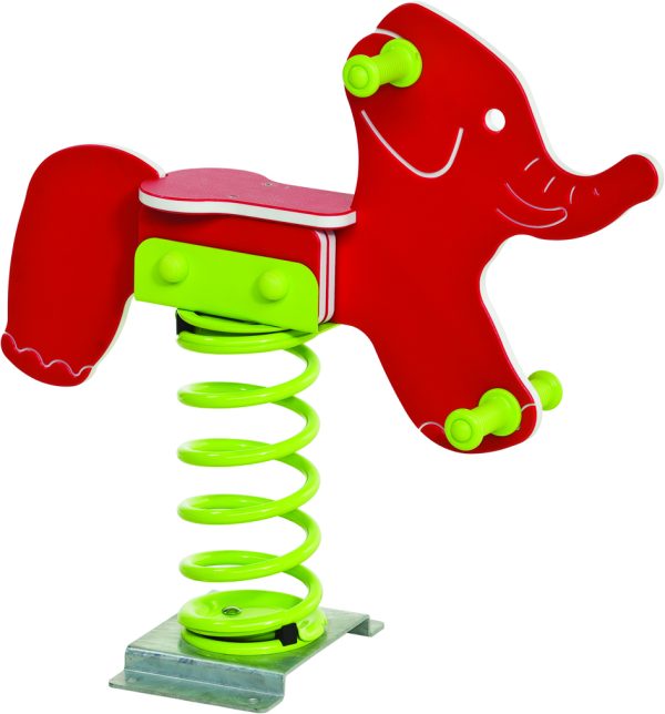 Federtier "Elefant" inkl. Stahlanker TÜV-geprüft (privat u. öffentlich), rot VE = 004