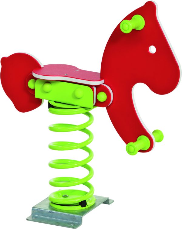 Federtier "Pferd" inkl. Stahlanker TÜV-geprüft (privat u. öffentlich), rot VE = 004