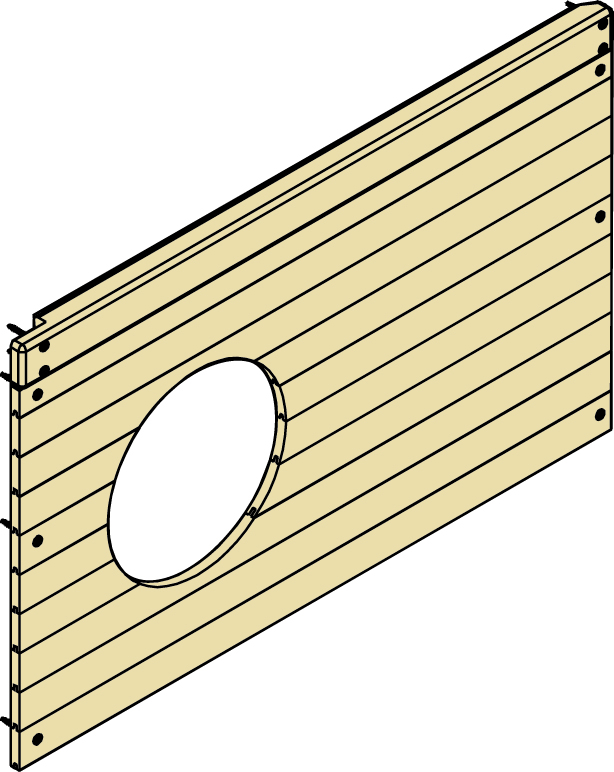 Torwand oben "Rasmus" 150x83 cm Nadelholz KDI, TÜV-geprüft VE = 000