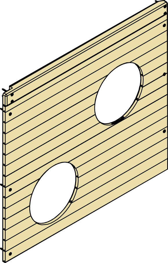 Torwand unten "Rasmus" 150x125 cm Nadelholz KDI, TÜV-geprüft VE = 000