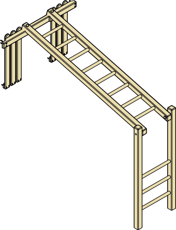 Hangelleiter "Rasmus" 150x253x238 cm Nadelholz KDI, TÜV-geprüft VE = 000