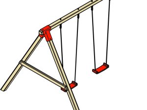 Doppelschaukel "Rasmus" 345x244x286 cm Nadelholz KDI, TÜV-geprüft VE = 000