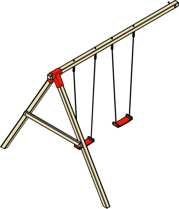 Doppelschaukel "Rasmus" 345x244x286 cm Nadelholz KDI, TÜV-geprüft VE = 000