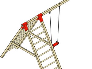 Einzelschaukel mit Leiter "Rasmus" Nadelholz KDI, TÜV-geprüft VE = 000