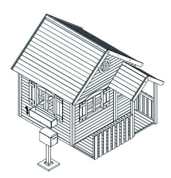 Kinderspielhaus Elsa inkl. Briefkasten 230x194 cm, Bausatz, kartonverpackt VE = 000, farbvorbehandelt – Bild 7