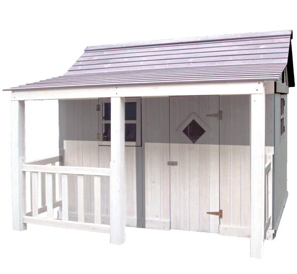 Kinderspielhaus Ida, farbvorbehandelt 200 x 180 cm - weiß/grau VE = 000