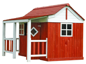 Kinderspielhaus Ida, farbvorbehandelt 200 x 180 cm - weiß/schwedenrot VE = 000