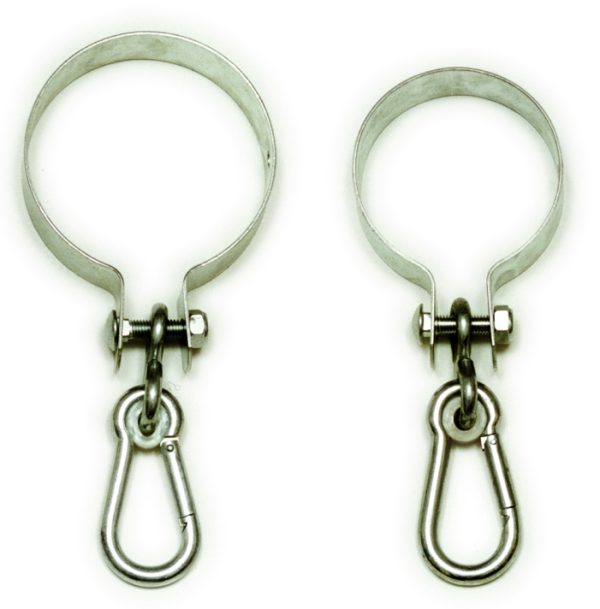 Schaukelschelle f. Ø 120 mm, verzinkt rund, Karabiner mit Nylonlager VE = 050