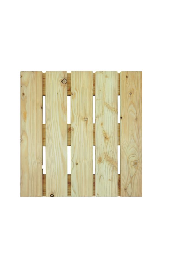 Holzfliesen 40 mm Lärche 50x50 cm gerade glatt, 5 Deckbretter VE = 116