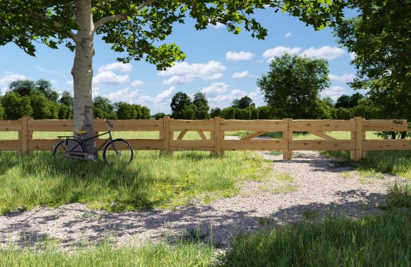 Bonanza-Zaun-Pforte gehobelt natur 26 mm, 100 x 80 cm VE = 000 – Bild 5