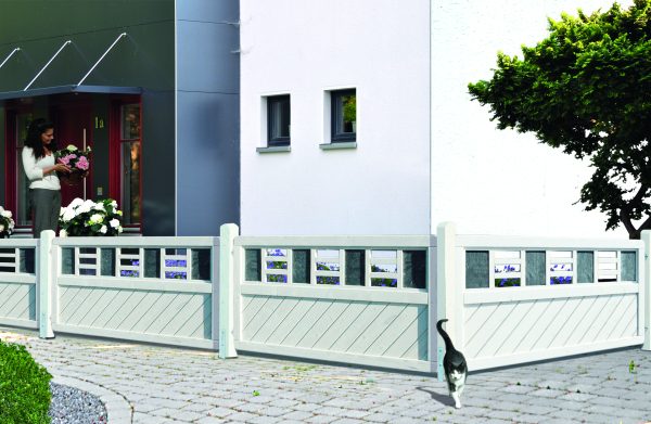 Linea Vorgartenzaun, Fichte Grauweiß 180x90 cm, mit Schiefer VE = 006 – Bild 2