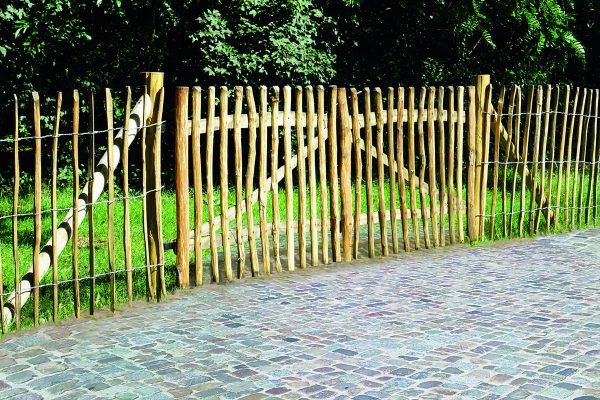 Haselnuss Doppeltor Lattenabstand 7-8 cm 300 x 150 cm, inkl. Beschlag VE = 003 – Bild 2