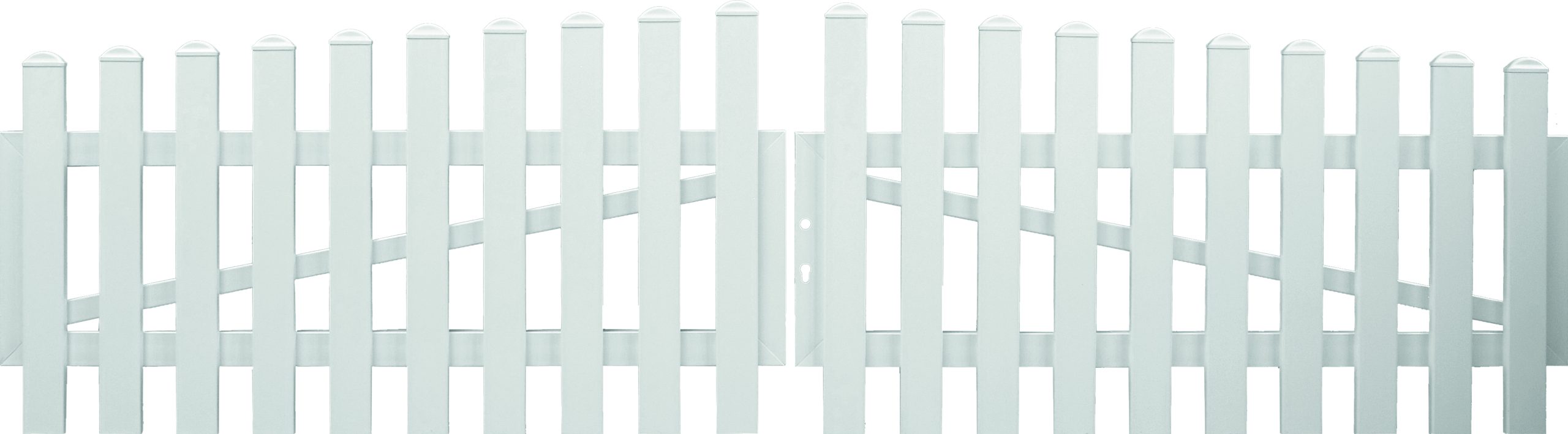 JODA Easy Doppeltor weiß ohne Beschlag 3300x750/850 mm Oberbogen, DIN links Pflegeleicht aus langlebigem Fenster-PVC