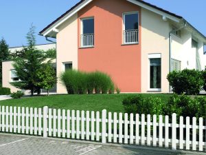 JODA Befestigungsset für Vorgartenzäune 4 Halter dekor foliert, inkl. Kleineisen Pflegeleicht aus langlebigem Fenster-PVC