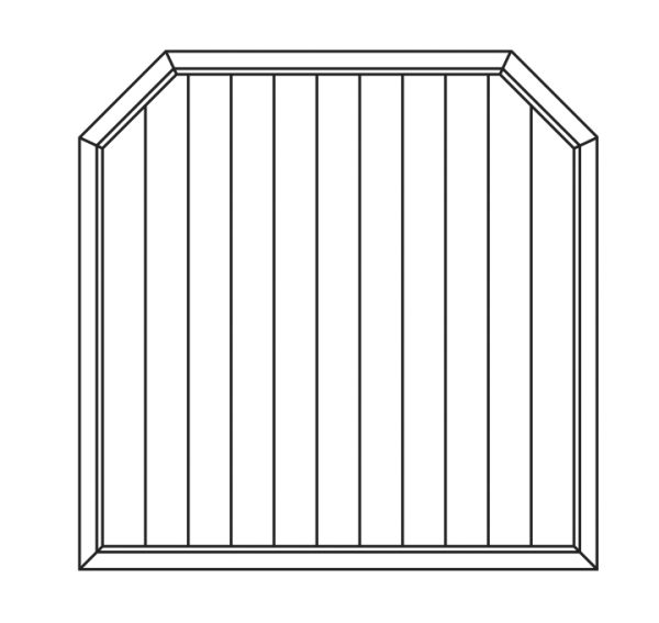 JODA Exklusiv Dichtelement dekor 180x180/150 cm beidseitig abgeschrägt Pflegeleicht aus langlebigem Fenster-PVC