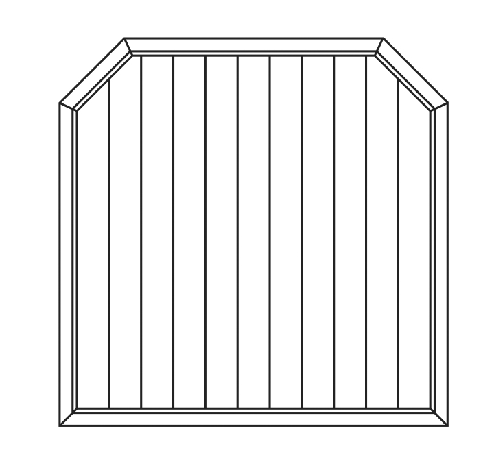 JODA Exklusiv Dichtelement dekor 180x180/150 cm beidseitig abgeschrägt Pflegeleicht aus langlebigem Fenster-PVC