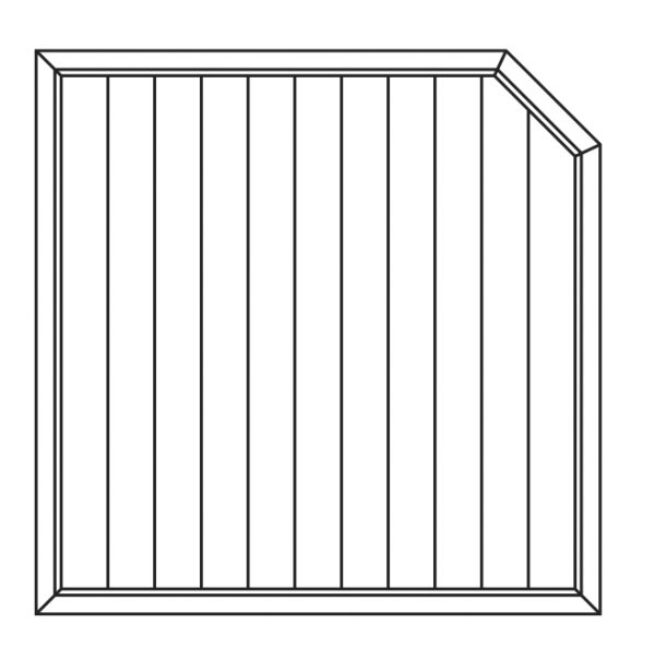 JODA Exklusiv Dichtelement dekor 180x180/150 cm abgeschrägt rechts Pflegeleicht aus langlebigem Fenster-PVC