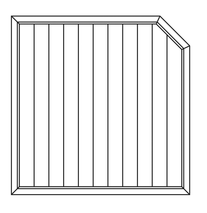 JODA Exklusiv Dichtelement weiß 180x180/150 cm abgeschrägt rechts Pflegeleicht aus langlebigem Fenster-PVC