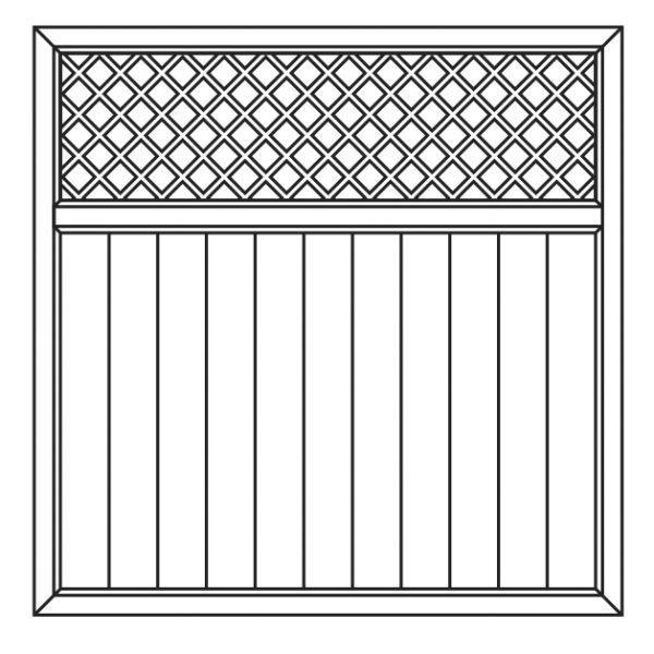 JODA Exklusiv Dichtelement weiß 180x180 cm mit Rankgitter Pflegeleicht aus langlebigem Fenster-PVC