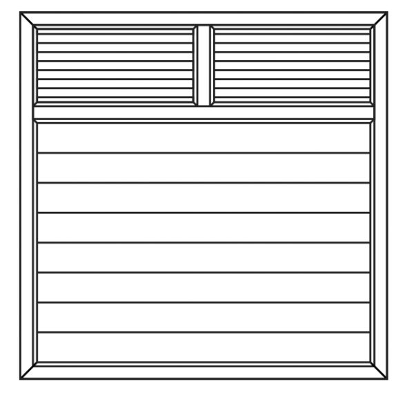 JODA Exklusiv Dichtelement weiß 180x180 cm mit waagerechtem Rankgitter Pflegeleicht aus langlebigem Fenster-PVC