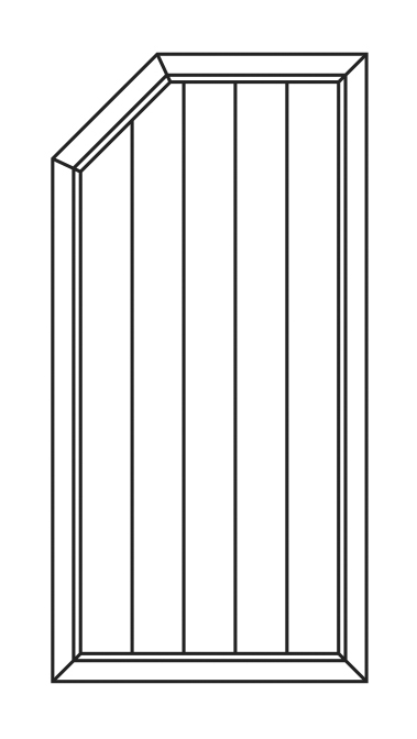 JODA Exklusiv Dichtelement weiß 90x180/150 cm abgeschrägt links Pflegeleicht aus langlebigem Fenster-PVC